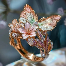 Load image into Gallery viewer, Butterfly Flower Ring