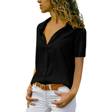 Load image into Gallery viewer, Ladies Casual Chiffon Solid T-Shirt