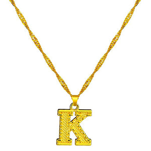 18K Gold Plated Initial Letter Necklace