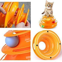 Load image into Gallery viewer, Three Layer Colorful Cat Track Tower Toy