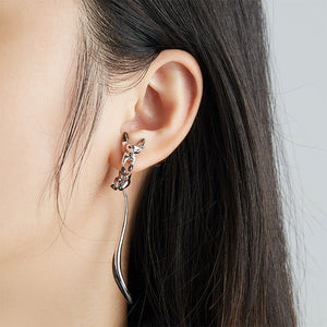 Delicate Long Fox Earrings