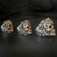 Load image into Gallery viewer, 💀💀Vintage polish floral armor antler skull ring