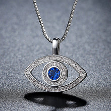 Load image into Gallery viewer, Evil Eye Crystal Silver Plated Necklace