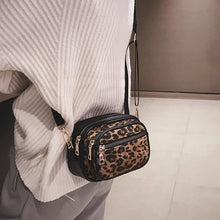 Load image into Gallery viewer, Leopard Print Multi-Layer Zipper Crossbody Bag