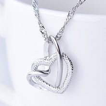 Load image into Gallery viewer, 💞Interlocking Heart Necklace -👩‍❤️‍👩&#39;&#39;God put us together to be sisters by heart&#39;&#39;💝