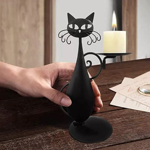 Black Cat Candle Holder