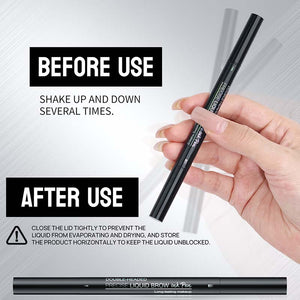 2-in-1 Dual-Ended Eyebrow Pen with Micro-Fork-Tip Applicator and Precise Brush-Tip