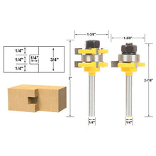 Load image into Gallery viewer, 3-Teeth T-type Tenon Knife Cutter 2PCS - Yellow 1/4