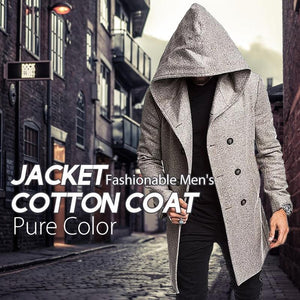 Men's Autumn & Winter Pure Color Jacket Cotton Coat