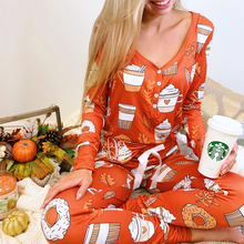 Load image into Gallery viewer, Monogram Happy Fall Pajama Set