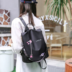 Waterproof Embroidered Backpack