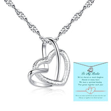 Load image into Gallery viewer, 💞Interlocking Heart Necklace -👩‍❤️‍👩&#39;&#39;God put us together to be sisters by heart&#39;&#39;💝