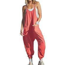 Load image into Gallery viewer, Solid V-Neck Sling Pocket Jumpsuit