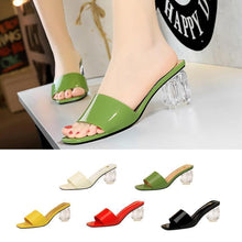 Load image into Gallery viewer, Transparent Chunky Comfortable Open Toe Slip Sandals