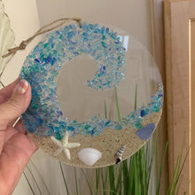 Load image into Gallery viewer, Sea Glass Suncatcher - Ocean Crashing Wave Beach Ornament