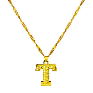 18K Gold Plated Initial Letter Necklace