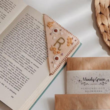 Load image into Gallery viewer, Personalized Hand Embroidered Corner Bookmark