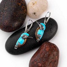 Load image into Gallery viewer, Vintage Turquoise Bird Earrings