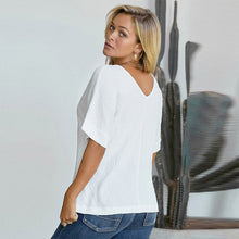 Load image into Gallery viewer, V-neck Short sleeve Loose Shirts