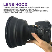 Load image into Gallery viewer, Flexible Telescopic lens hood for phone or camera