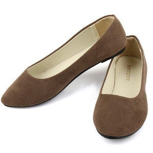 Big Size Suede Candy Color Pure Color Pointed Toe Light Slip On Flat Loafers