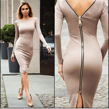 Load image into Gallery viewer, New Sexy Back Full Zipper Sheath Dress