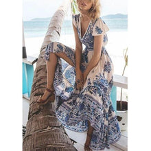 Load image into Gallery viewer, New Vintage Printed Vacation Dress.WH