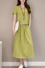 Load image into Gallery viewer, New Elastic Waist Patch Pocket  Plain Maxi Dress.AQ