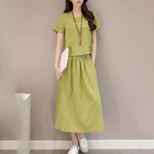 Load image into Gallery viewer, New Elastic Waist Patch Pocket  Plain Maxi Dress.AQ