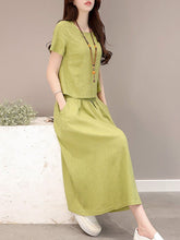 Load image into Gallery viewer, New Elastic Waist Patch Pocket  Plain Maxi Dress.AQ