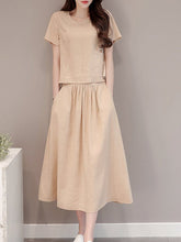 Load image into Gallery viewer, New Elastic Waist Patch Pocket  Plain Maxi Dress.AQ