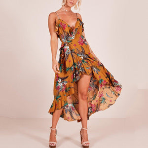New Stylish Sexy Floral Print Vacation Maxi Dress.AQ