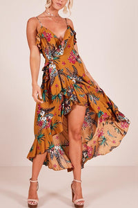 New Stylish Sexy Floral Print Vacation Maxi Dress.AQ