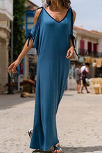 Load image into Gallery viewer, New Spaghetti Strap Contrast Plain Maxi Dress.AQ