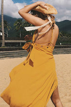 Load image into Gallery viewer, New V Neck Asymmetric Backless Sleeveless Maxi Dresses.AQ