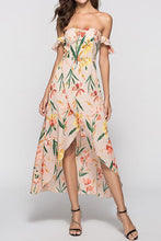 Load image into Gallery viewer, New Strapless  Asymmetric Hem  Printed Maxi Dress.MC