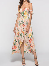 Load image into Gallery viewer, New Strapless  Asymmetric Hem  Printed Maxi Dress.MC