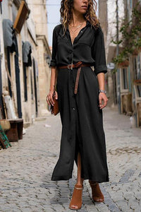 New Fashionable Loose Long Sleeved Maxi Dress