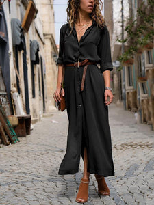 New Fashionable Loose Long Sleeved Maxi Dress