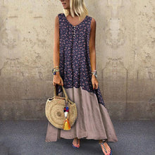 Load image into Gallery viewer, New Sexy Round-Neck Bohemian Sleeveless Print Dress