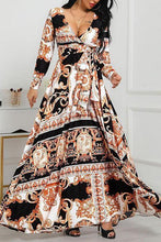 Load image into Gallery viewer, New Printed V-Collar Waist Swagger Mid-Length Dress.MC