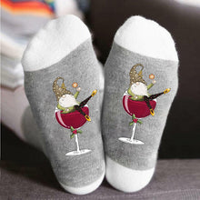 Load image into Gallery viewer, 🧦Christmas Gnome Wine Glass Unisex Crew Socks🧦