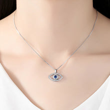 Load image into Gallery viewer, Evil Eye Crystal Silver Plated Necklace