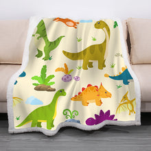 Load image into Gallery viewer, Dinosaur Theme Soft Fleece Blanket