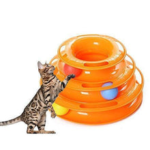 Load image into Gallery viewer, Three Layer Colorful Cat Track Tower Toy