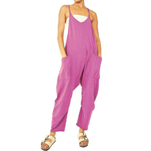 Load image into Gallery viewer, Solid V-Neck Sling Pocket Jumpsuit