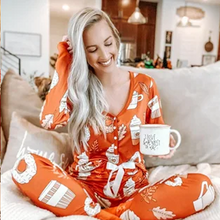 Load image into Gallery viewer, Monogram Happy Fall Pajama Set