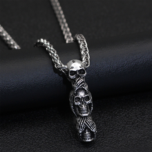 Load image into Gallery viewer, Speak No Evil, Hear No Evil, See No Evil Skulls Necklace For Men