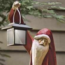 Load image into Gallery viewer, Santa and Snowman Sculpture with Solar Lantern