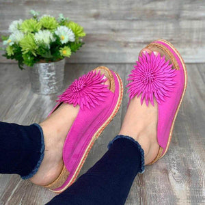 Women Elegant Flower Slip On Sandals